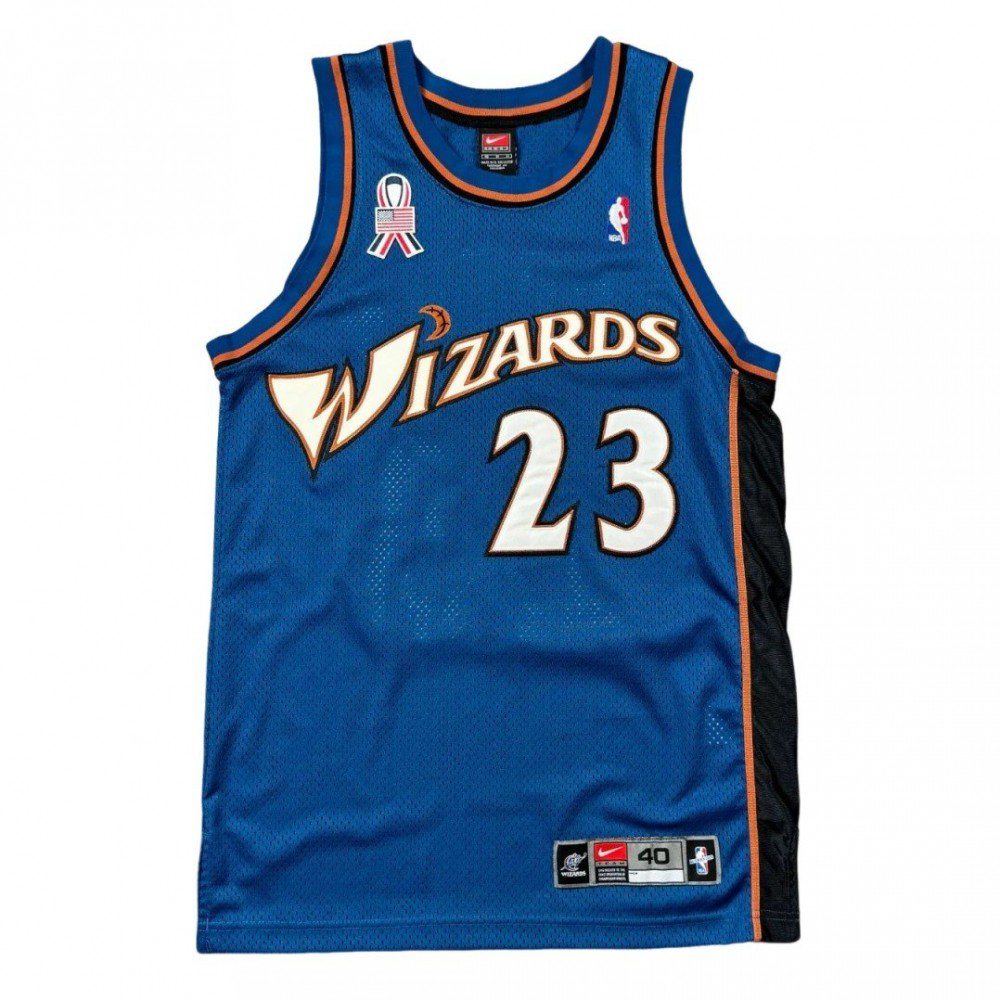 Washington Wizards Michael Jordan #23 Vintage Blue Jersey 911 Patch-Pro Kit Vault | Brand New 26/27 Sports Jerseys